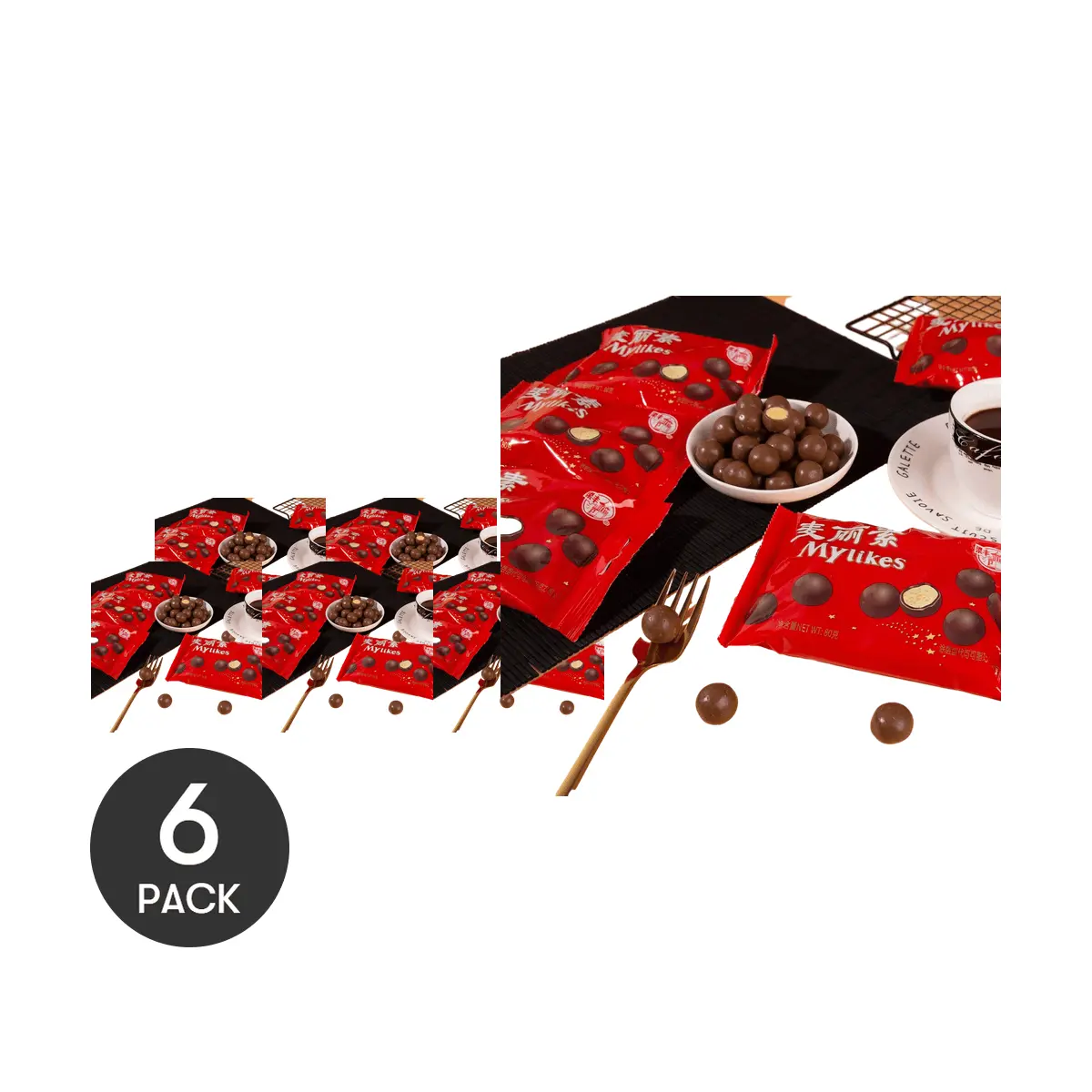 6Packs LIANGFENG Mylikes Milk Chocolate 2.82 oz/Pack