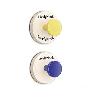 LivvlyNook  Punch-free Suction Cup Hooks, Strong Load-bearing, Multi-color Optional