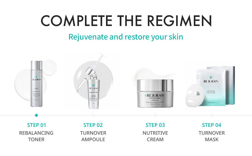 REJURAN Turnover Ampoule 1.01 fl oz & Rebalancing Toner 4.05 fl oz - c-PDRN - Anti-Aging Face Serum for Firmness, Radiance - Hydrating Soothing Facial Toner Improve Skin Texture Korean Skin Care REJURAN Turnover Ampoule 1.01 fl oz & Rebalancing Toner 4.05 fl oz - c-PDRN - Anti-Aging Face Serum for Firmness, Radiance - Hydrating Soothing Facial Toner Improve Skin Texture Korean Skin Care