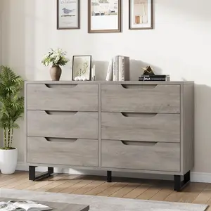 6 Dresser for Bedroom, 47.2 in Wide Dresser, Freestanding Vertical Drawer Cabinet with Storage, Wooden Closet Storage Chest for Living Room, Hallway, Entryway