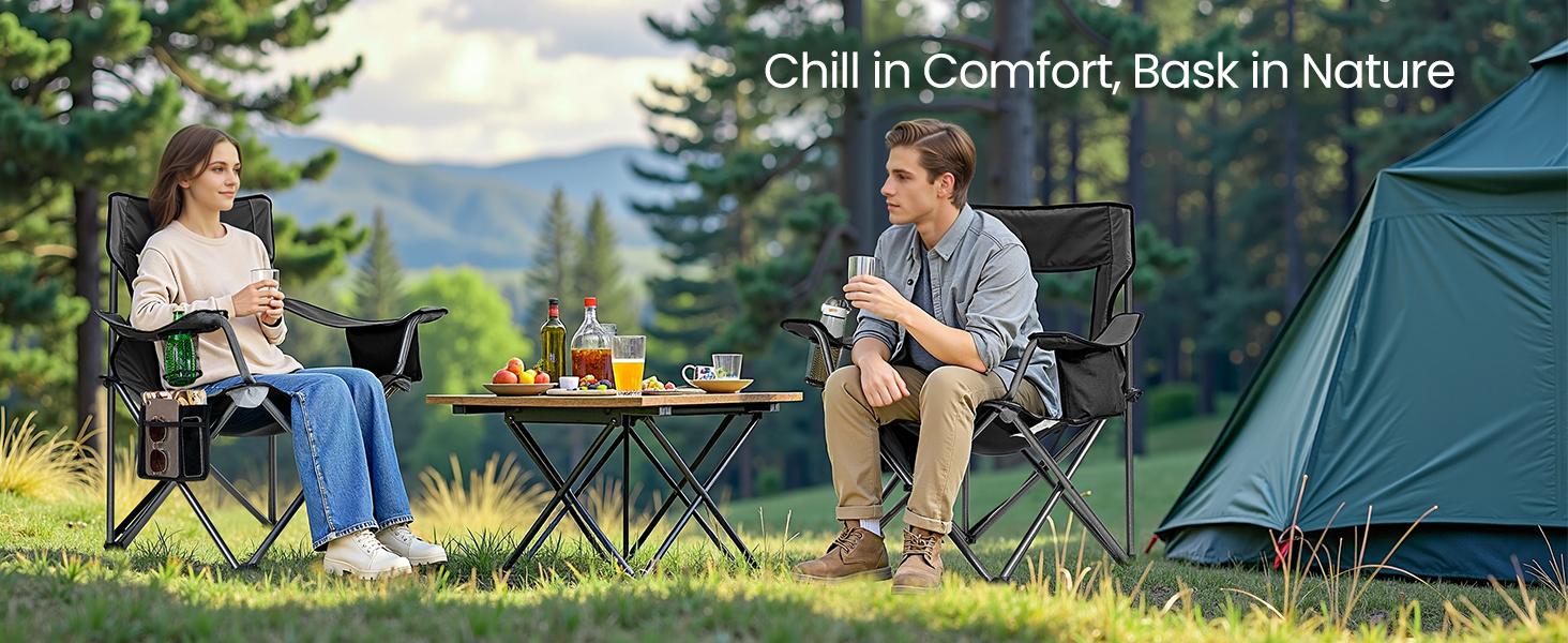 SONGMICS Outdoor Folding Camping  Chair, 352 lb Weight Capacity