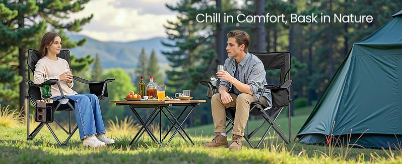 SONGMICS Outdoor Folding Camping  Chair, 352 lb Weight Capacity