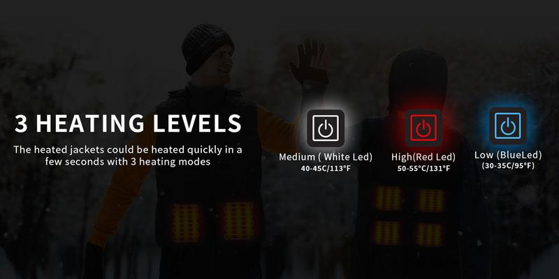 Rrtizan 2025 Unisex Heated Vest - Three-Level Temp Control, Heating Sheets, 10000mAh Battery, Ideal for Winter Sports, Skiing, Hunting, Daily Commute, Valentine's Day, Father's Day, Christmas Gift - Lightweight Heated Jacket