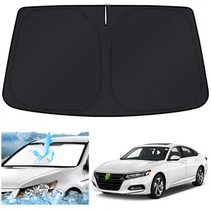 Canvcle Windshield Sun Shade for Honda Accord 2013-2025 Custom Fit Double Thickness UV Protection Foldable Sun Visor Protector Blocks 99% Sun Rays