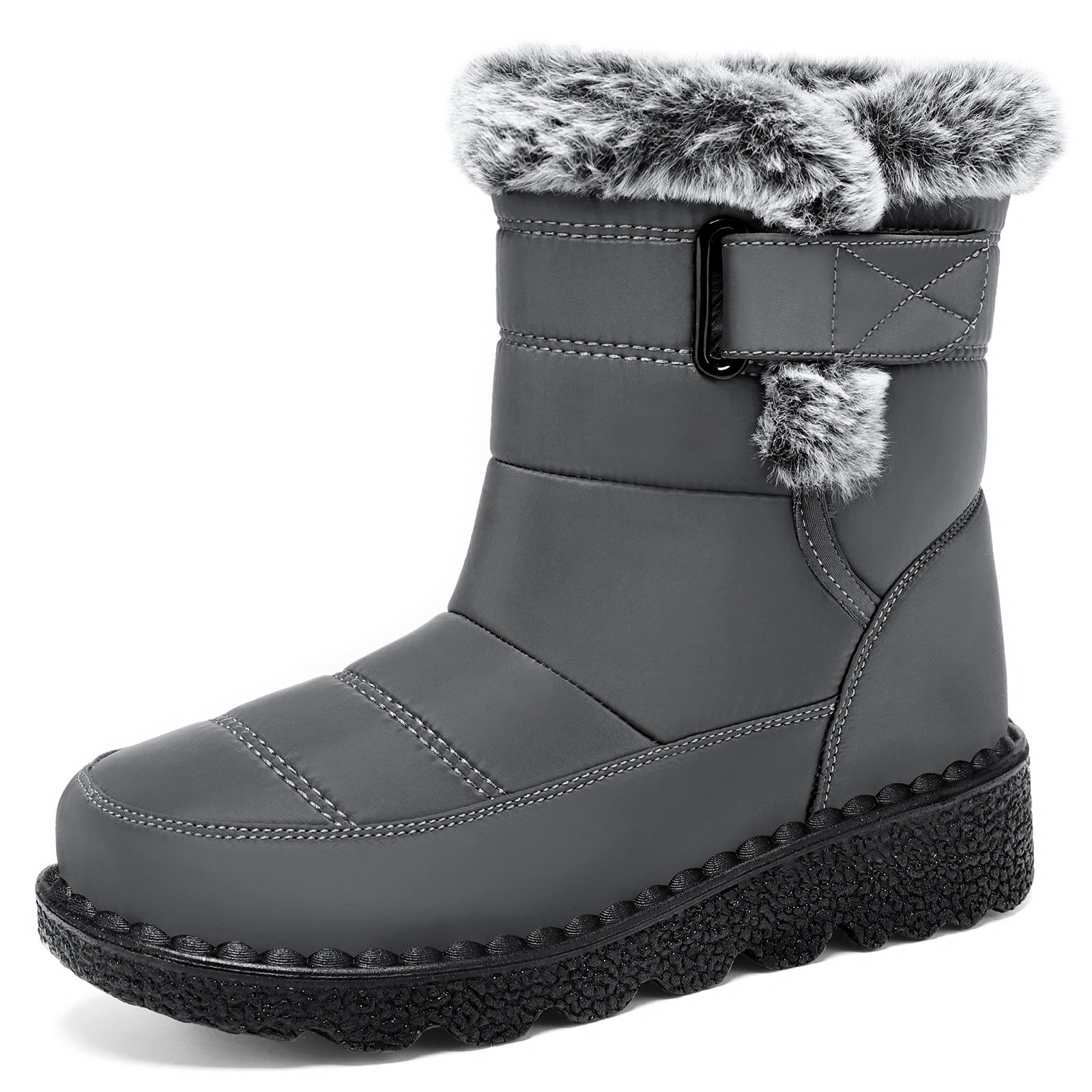 Women Snow Boots Winter Shoes with Fur Lined Warm Slip On Boots for Women Waterproof Booties Comfortable Outdoor Anti Slip Shoes