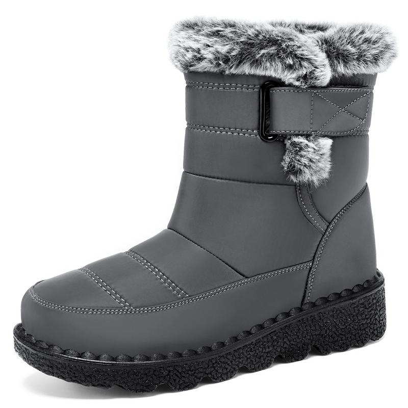 Women Snow Boots Winter Shoes with Fur Lined Warm Slip On Boots for Women Waterproof Booties Comfortable Outdoor Anti Slip Shoes