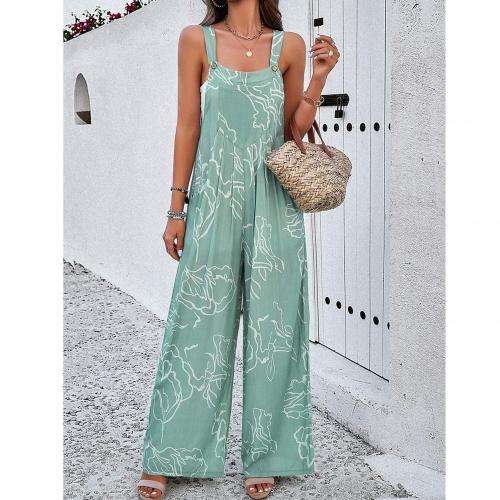 Women's Casual Loose Overalls Jumpsuits One Piece Sleeveless Printed Wide Leg Long Pant Rompers With Pockets 2025 New Baggy Adjustable  Outdoorfun Summertok Vacation Sizes Run Small Thin