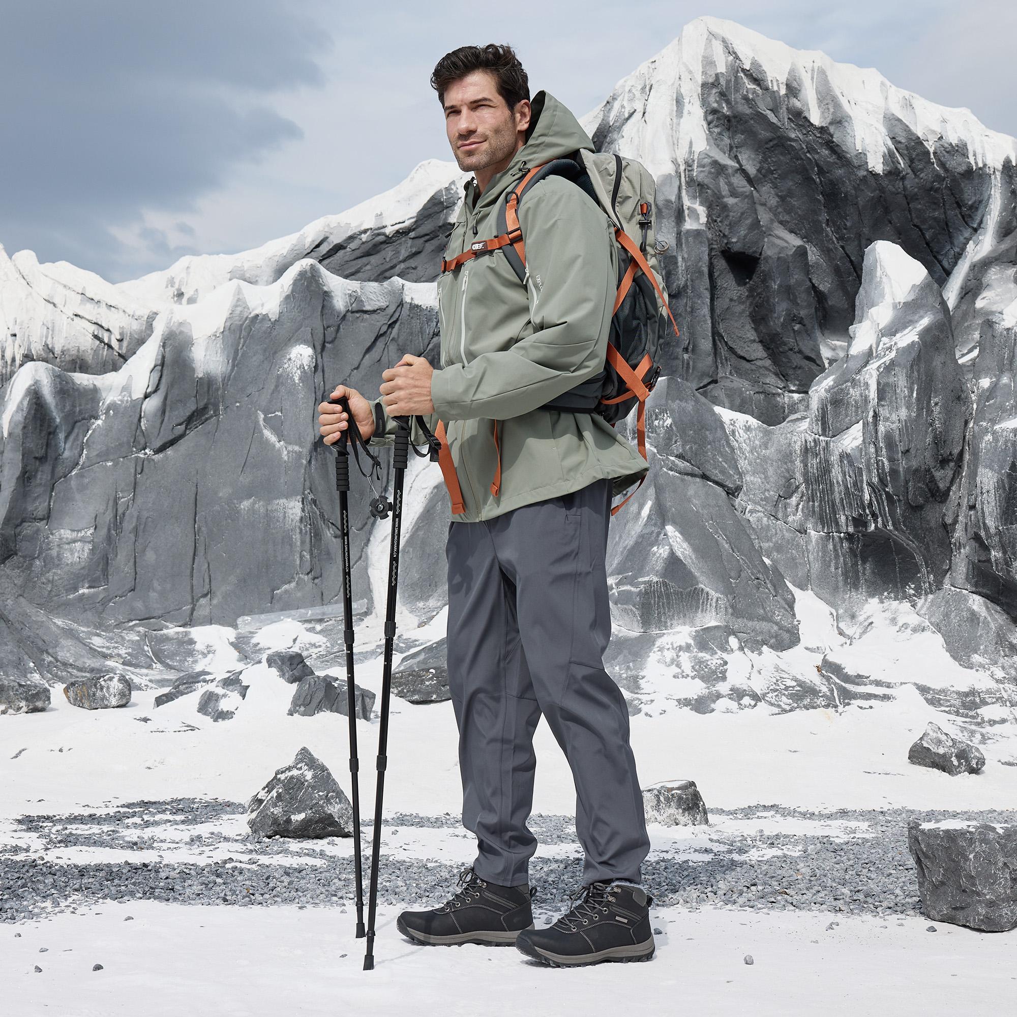 Fittington Mens Wide Snow Boots Wolfwalk V3 Slip-Resistant Winter Boots with Durable TPR Sole & Cozy Fleece Warmth for Outdoor Hiking