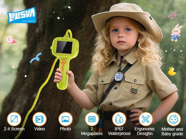 2026 Upgraded Kids Endoscope Camera with Storage Bag – LELESUN Borescope Snake Camera with 2.4" HD IPS Screen, 8 LED Lights, IP67 Waterproof STEM Toy for Science Exploration, Gift for Boys Girls Age 4–10