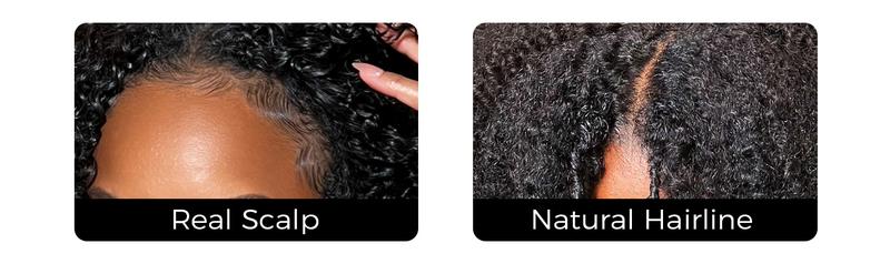 OQ HAIR Kinky Straight Hair V Part Wig No Leave Out Thin Part Human Hair Glueless Wigs Beginner Friendly