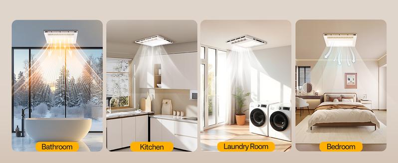 VIVOHOME Bathroom Exhaust Fan with 1800W PTC Heater, Humidity Sensor & LED Light, Ceiling Mount Ventilation Fan, 160 CFM DC Motor, 3 Color Temperatures, Remote Control, Oscillating Louver VIVOHOME Bathroom Exhaust Fan with 1800W PTC Heater, Humidity Sensor & LED Light, Ceiling Mount Ventilation Fan, 160 CFM DC Motor, 3 Color Temperatures, Remote Control, Oscillating Louver