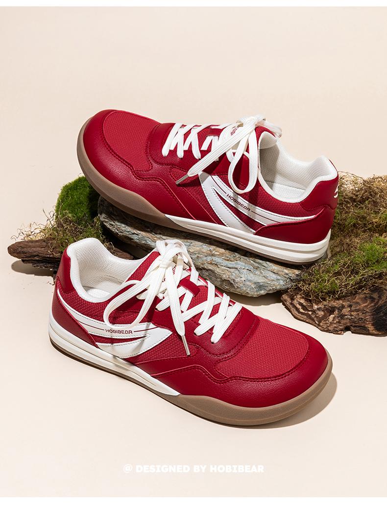 HOBIBEAR Wide-Toe Women's Plus-Size German Training Shoes for Spring/Autumn - Retro Color-Block Flat Sneakers