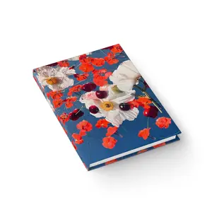 Summer in Bloom Journal | Custom Cover Vibrant Floral Hardcover Notebook | Personalized Cherry & Floral Collage Aesthetic for Joyful Memories & Gifts