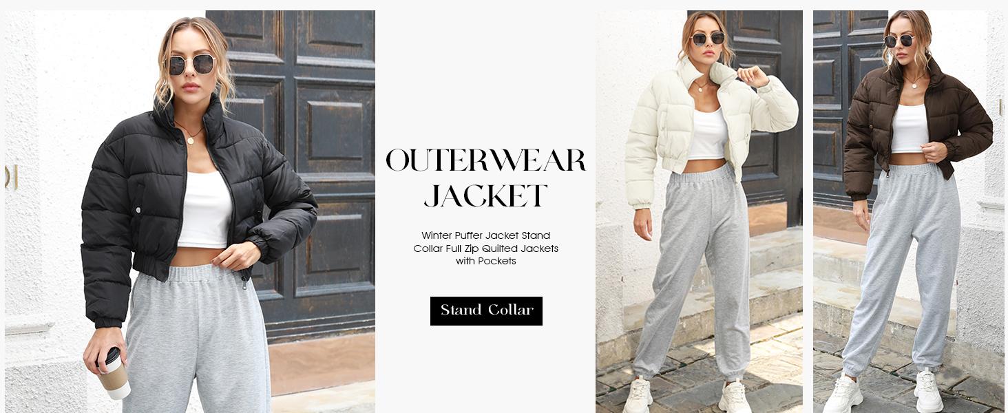 Arssm Women’s Cropped Quilted Jacket – Lightweight Zip-Up Winter Coat for Warmth & Stylish Streetwear