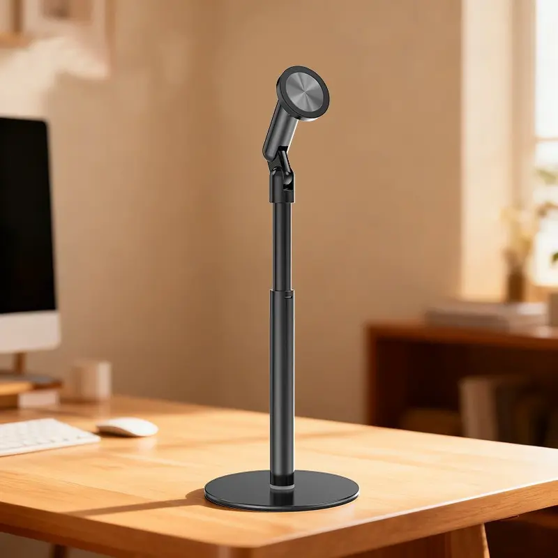 360° Rotating Magnetic Phone Stand for MagSafe, 2 in 1 Adjustable Tablet Stand & Cell Phone Stand, Magnetic Phone Holders, Aluminum Phone Holder Mount for Desk, Cellphone, Compatible Smartphone iPhone 17 16 15 14 13 12 Pro Max and IPad, Black