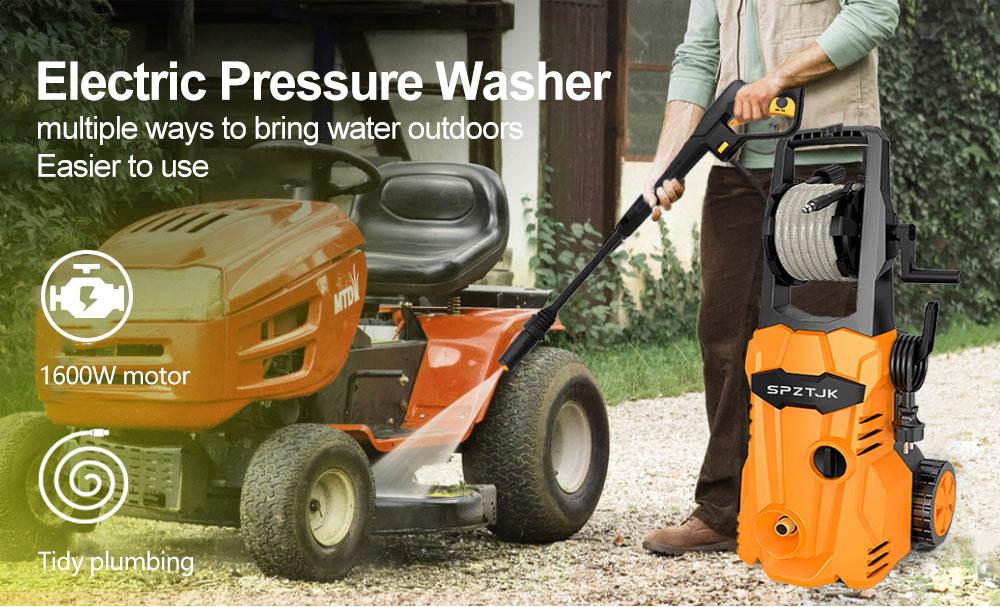 Electric Pressure Washer, High Pressure Portable Power Washer - Electric Washer With Upgraded Soap Tank, High Pressure Cleaning Machine with Foam Cannon for Cars/Fences/Driveways/Patios/Home Cleaning
