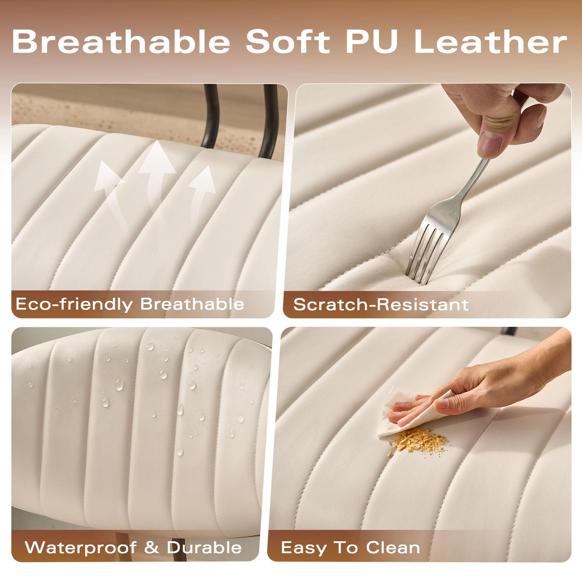 【Stock Up Sale】Ovios Wide Curved Seat&Back Armless Home Office Chair, Adjustable-Height Desk Chair, 360° Swivel&Tilting Function, PU Fabric Stylish Walnut Task Make Up Chair for Meeing Room,Dining Room