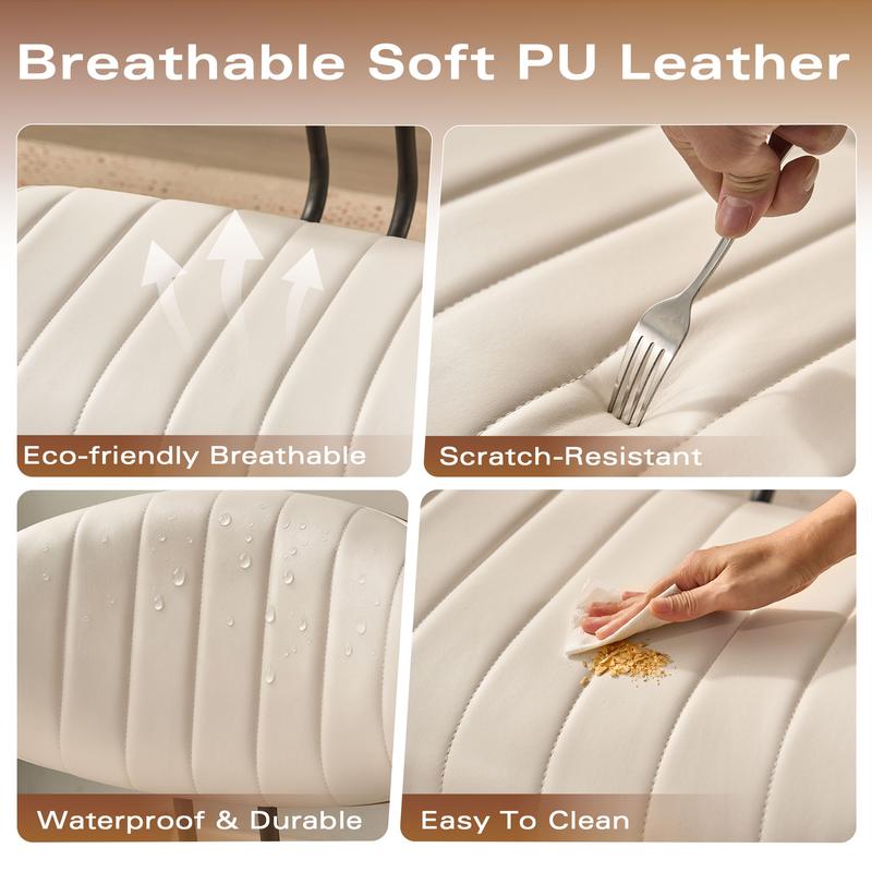 【Jumpstart Sale】Ovios Wide Curved Seat&Back Armless Home Office Chair, Adjustable-Height Desk Chair, 360° Swivel&Tilting Function, PU Fabric Stylish Walnut Task Make Up Chair for Meeing Room,Dining Room