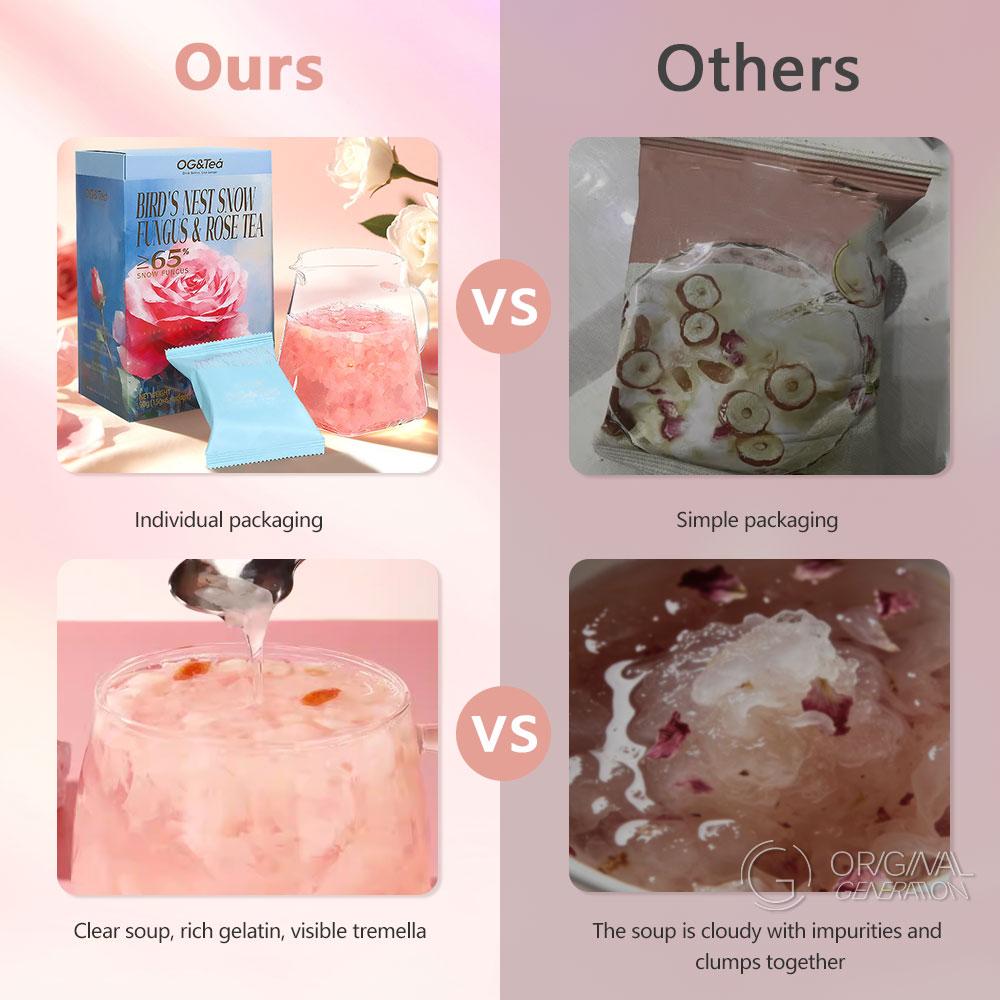 2.0 Sparrow‘s Nest Snow Fungus Rose Tea 90g(15g×6pack) Caffeine Free 65% Snow Fungus Rose Goji Edible Bird's Nest Peach 2.0 Sparrow‘s Nest Snow Fungus Rose Tea 90g(15g×6pack) Caffeine Free 65% Snow Fungus Rose Goji Edible Bird's Nest Peach