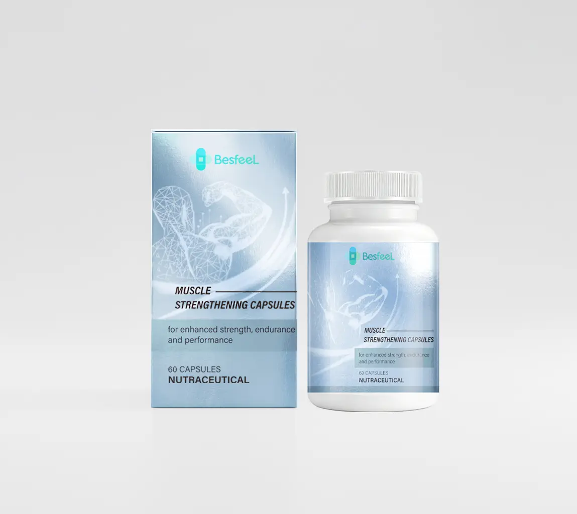 Muscle Health Capsules contain a variety of multivitamins and plant extracts to help maintain muscle health.