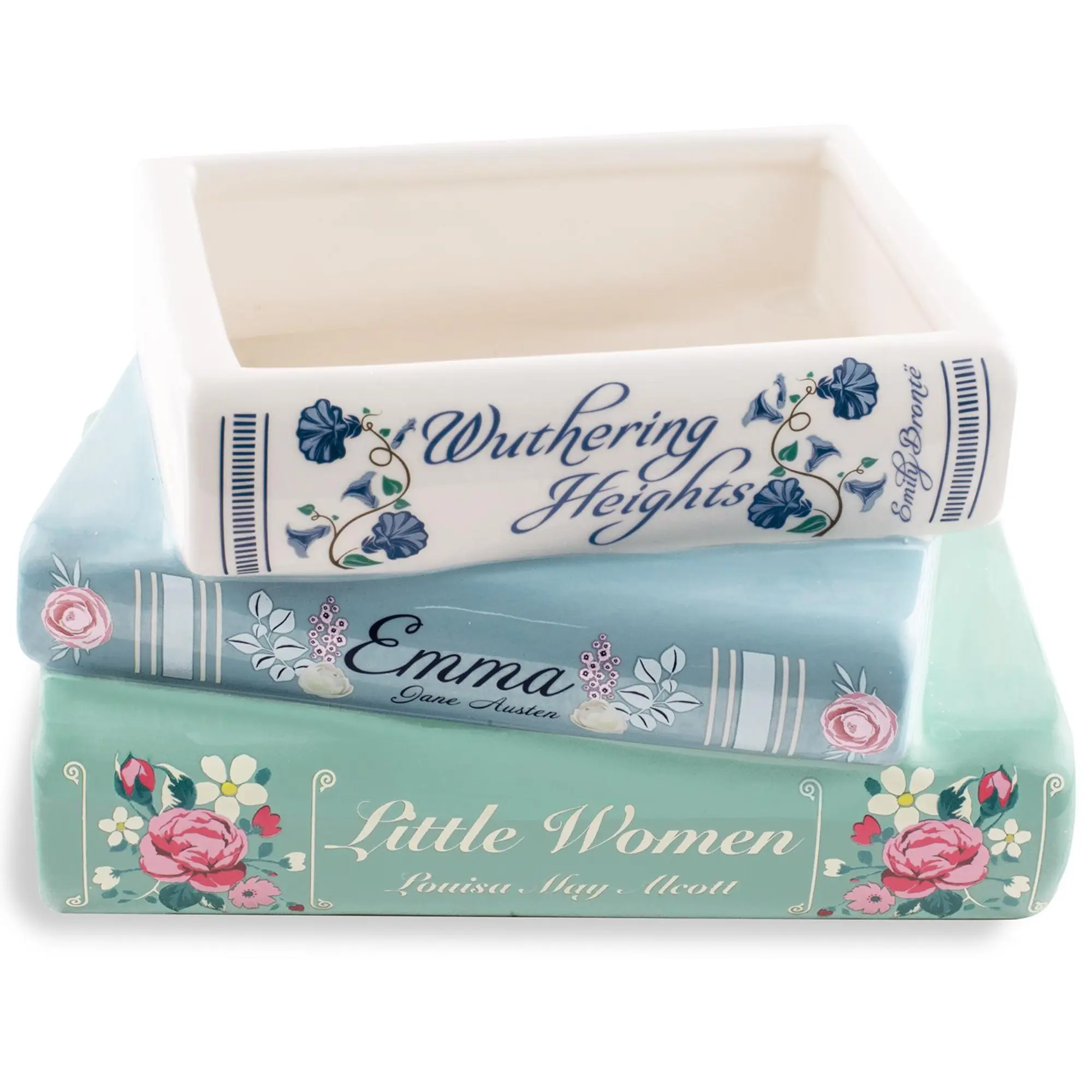 Stacked Books Planter, Pastel Classics Stacked Books Planter, Pastel Classics