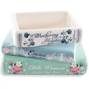 Stacked Books Planter, Pastel Classics