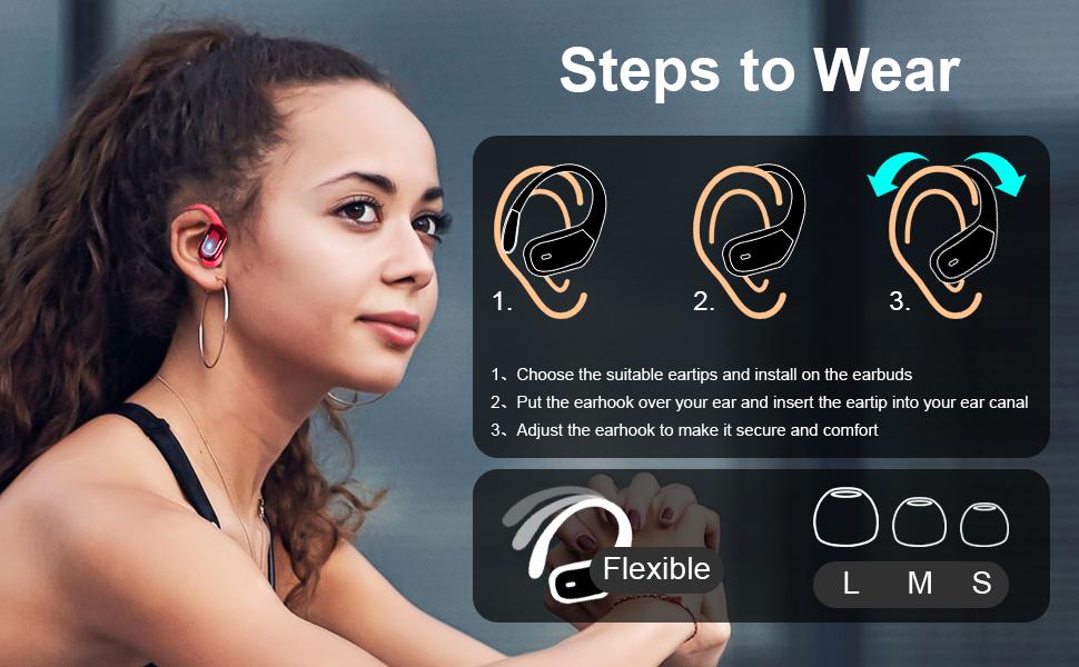 RythmWave BX-27 Wireless Bluetooth Earbuds 75Hrs Bluetooth 5.3 Ear Buds for Sports, Hi-fi Stereo Earphones with LED Display Charging Case, Headphones for Running/Workout Audifonos Bluetooth inalambricos