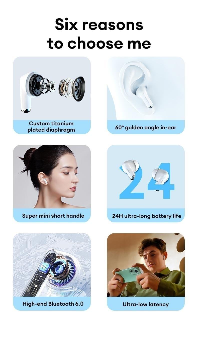 HYUNDAI Y10 Supports 169‑Language Translation Wireless Bluetooth Headphones For Playing Music And Phone Call Fit Ear Design Comfortable To Wear, with Audio Earbuds for Music & Phone Calls