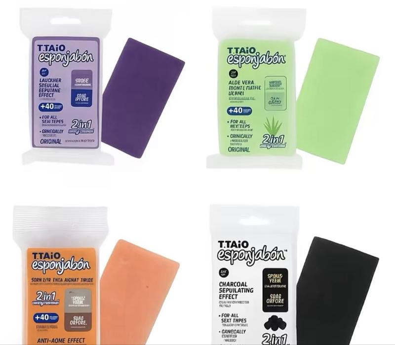 TTaio Esponjabon Variety Hydrating Moisturizing Sponge, Exfoliating Soap Clinically Tested for All Types 110g skin care Cleanser