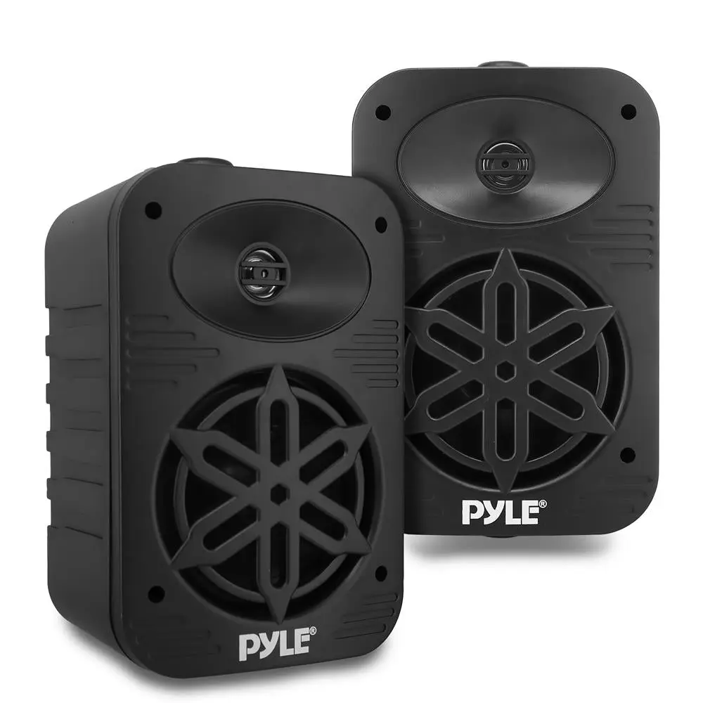 500W Waterproof Stereo Loudspeaker System - 5.25" Indoor-Outdoor Sound System with Polymer Tweeter, Aluminum Injection Cones, Aluminum Construction, Wall Mount Compatible, Included Cable for Marine Use, Waterproof Speaker, Audio Sound System