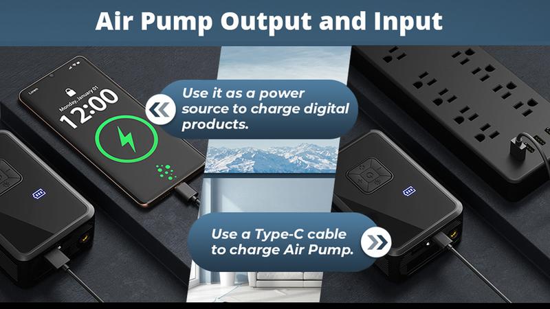 Oasser Fast Wireless Tire Inflator, Mini Portable High-Pressure Car Air Compressor 150 PSI, USB-C Rechargeable, Auto Stop Modes, Long Lasting Battery