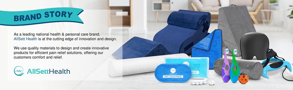 Health Large Half Moon Bolster Pillow for Legs, Knees, Lower Back and Head, Lumbar Support Pillow for Bed, Sleeping | Semi Roll for Ankle and Foot Comfort - Machine Washable Cover, White