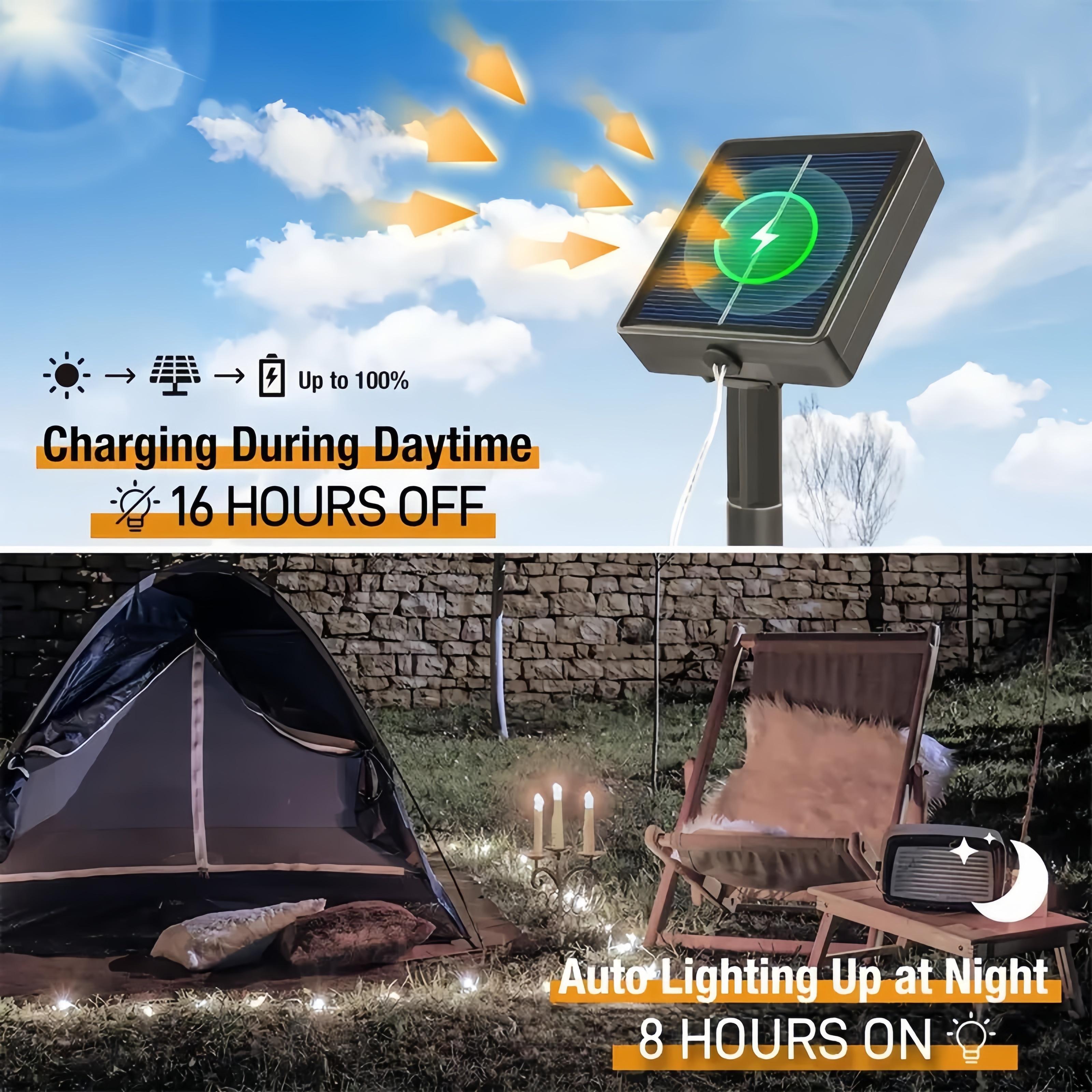 2-Pack Solar-Powered Copper Wire String Lights, 72 Feet (200 LEDs), 8 Modes, Perfect for Outdoor Gardens, Parties, Weddings, Courtyards, Halloween, Christmas Decorations, Camping Essentials Fairy String Lights 2-Pack Solar-Powered Copper Wire String Lights, 72 Feet (200 LEDs), 8 Modes, Perfect for Outdoor Gardens, Parties, Weddings, Courtyards, Halloween, Christmas Decorations, Camping Essentials Fairy String Lights