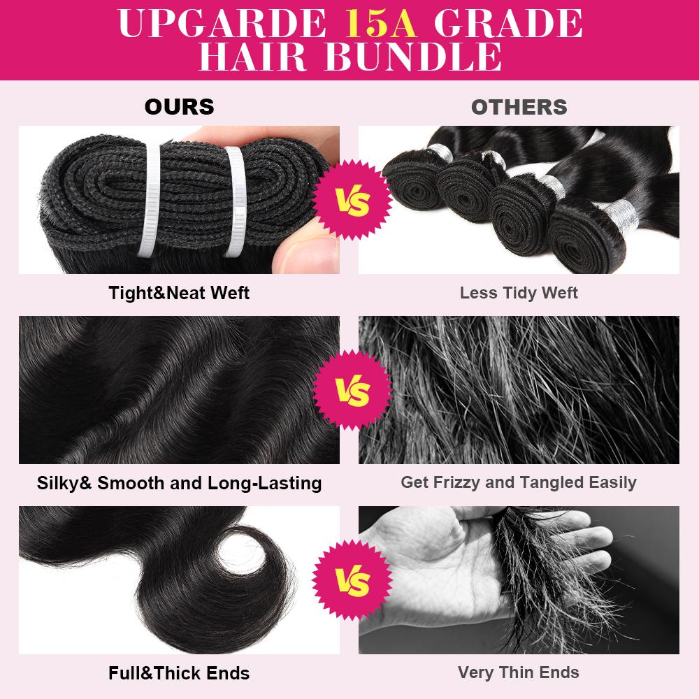 Brazilian Body Wave/Straight Bundles Quick Weave Extensions 2x6 4x4 Lace Closure Virgin Human Hair Weave Bundles #TiktokShopSpringGlowUp