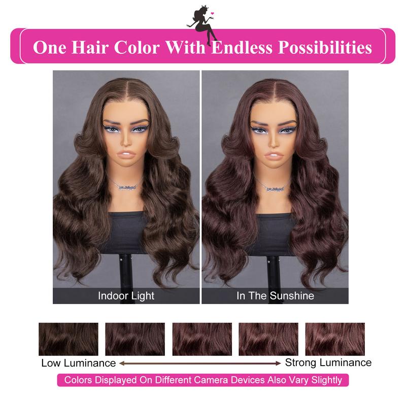 [New In] BGMgirl Layered Cut Natural Black Chocolate Brown #4 Body Wave Wear Go Wig Upgraded 7*5 Lace Closure 180% Glueless Color Wig Human Hair Wig TikTokShopfalldealsforyou TikTokShopBlackFriday