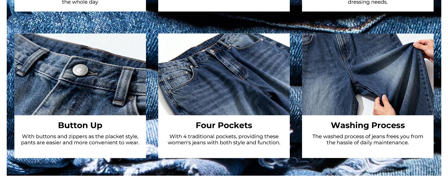 EMMIOL Women's Blue Wash Boyfriend Wide Leg Jeans - Y2K Vintage Style - Denim Baggy Jeans | Baggy fit Pants EMMIOL Women's Blue Wash Boyfriend Wide Leg Jeans - Y2K Vintage Style - Denim Baggy Jeans | Baggy fit Pants