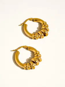 Lorna 18K Gold Non-Tarnish Two Tone Hoop Earring Hypoallergenic Stainless Steel Lead-Free Nickel-Safe Water Resistant