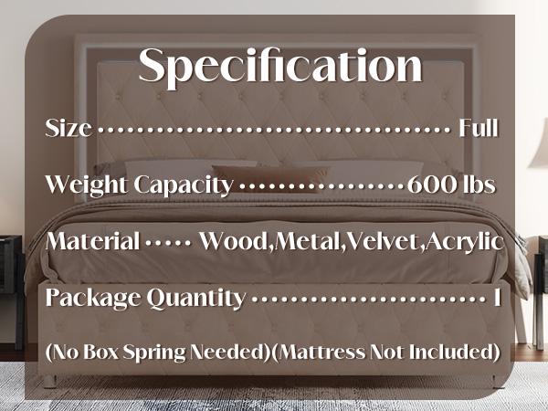 AMERLIFE Modern Bed Frame with RGB LED Lights, Adjustable Headboard Velvet Button Tufted/Acrylic Mirror Accents/Smart APP&Remote Control/No Box Spring Needed/Sophistication Design/Furniture Room/Full/Queen Size/Best Gift Ideas/Christmas Gifts