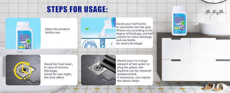 џLiapu Powerful Pipe Dredging Agent for Kitchen and Toilet Pipelines - Dissolves 200+ Blockages and Kills 99% of Bacteria