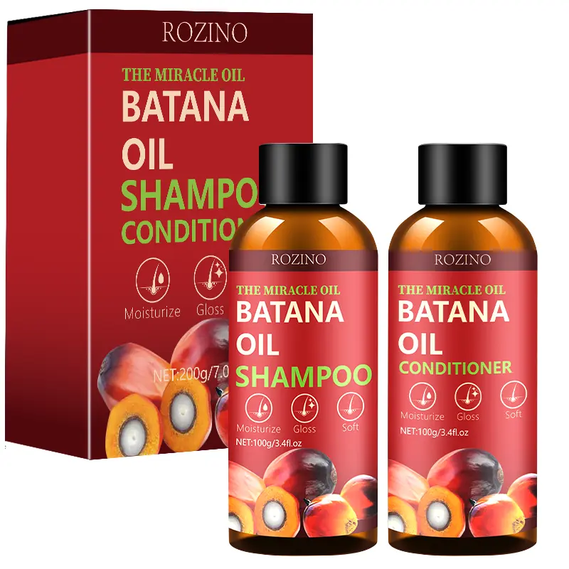Rozino Batana Oil Shampoo & Conditioner Set - Anti-Hair Loss Shampoo & Conditioner Kits with Rosemary, Moisturizer, Hydrating Formula for Thinning Hair - 200g Each, Haircare