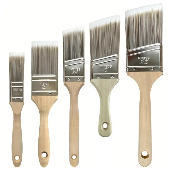 5-Pack Paint Brush Set for Walls, Trim & Stain,Interior & exterior | Cabinets, doors, furniture, decks For latex & oil-based Synthetic bristles,Softwood handles
