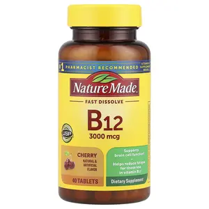 Nature Made Vitamin B12, Fast Dissolve, Cherry, 3,000 mcg, 40 Tablets