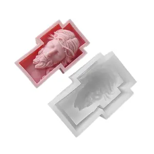 Silicone Candle Mold Half Body Crosses Statue Molds Scented Candle Making Soap