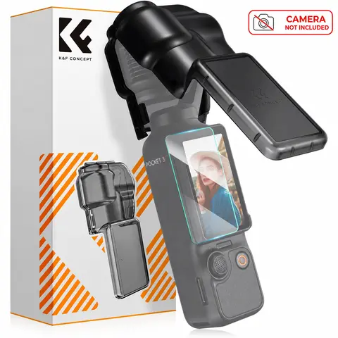 K&F Concept Protective Cover Case for DJI Osmo Pocket 3/XTRA Camera Stabilizer, Device Protection Accessories Including Gimbal Screen Protector, Lens Guard, Plastic Storage Case for Vlogging Equipment, Quick Install Flip, Flipopen Access, Handheld, Portab