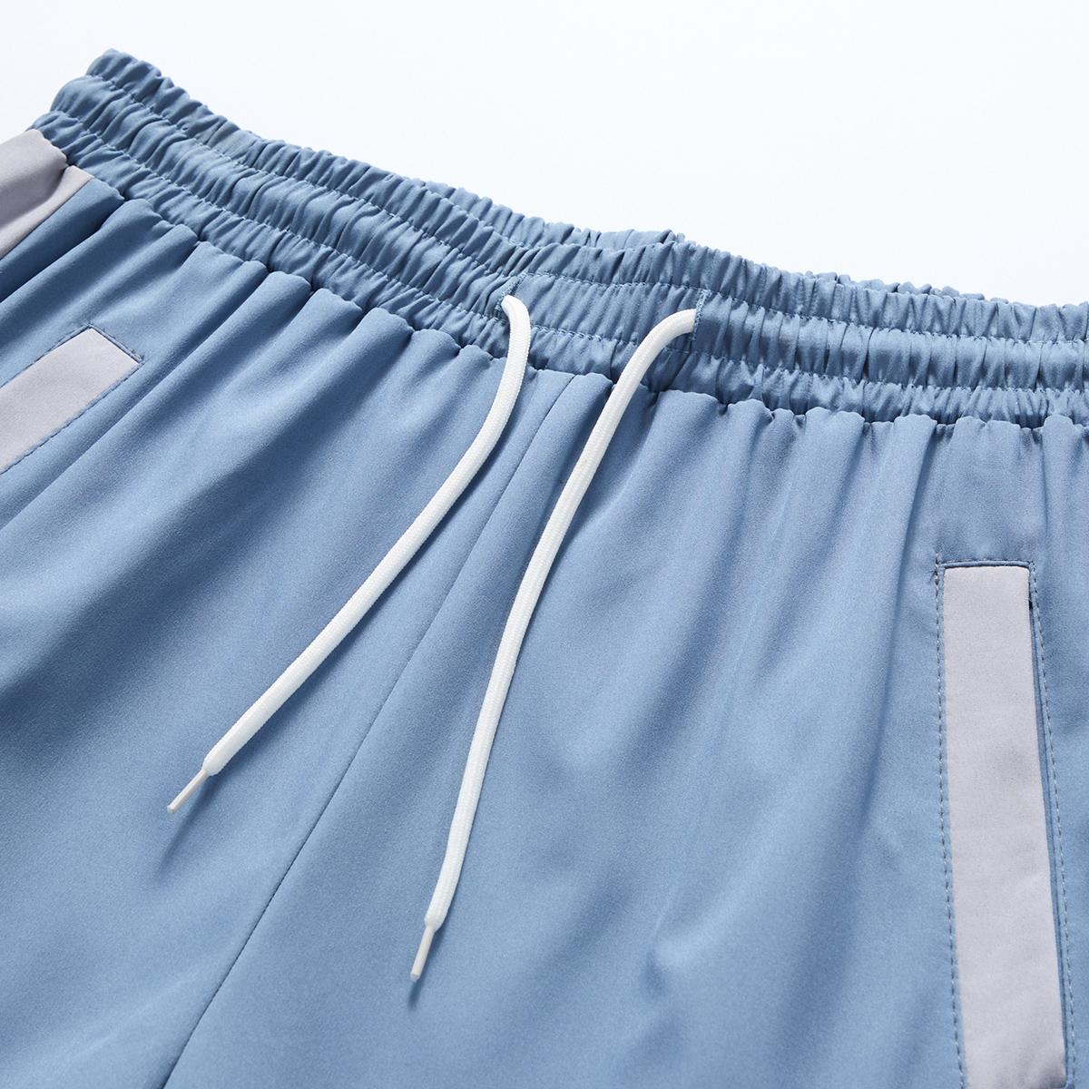 Men's Colorblock Casual Hooded Jacket & Jogger Pants Set Machine Washable Trendy All Season Outfit Regular Fit for Daily Leisure Sport Menswear Long Sleeve Clothes Suits.