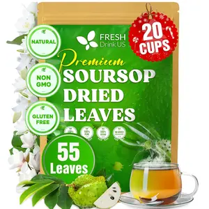 【FreshDrinkUS】 Premium Soursop Graviola Dried Leaves, Natural Leaves, Whole Soursop Leaves, Wildcrafted, Graviola, Soursop, Hoja Guanabana, Soursop Loose Leaf Herbal Tea, No Gluten, Vegan Beverage