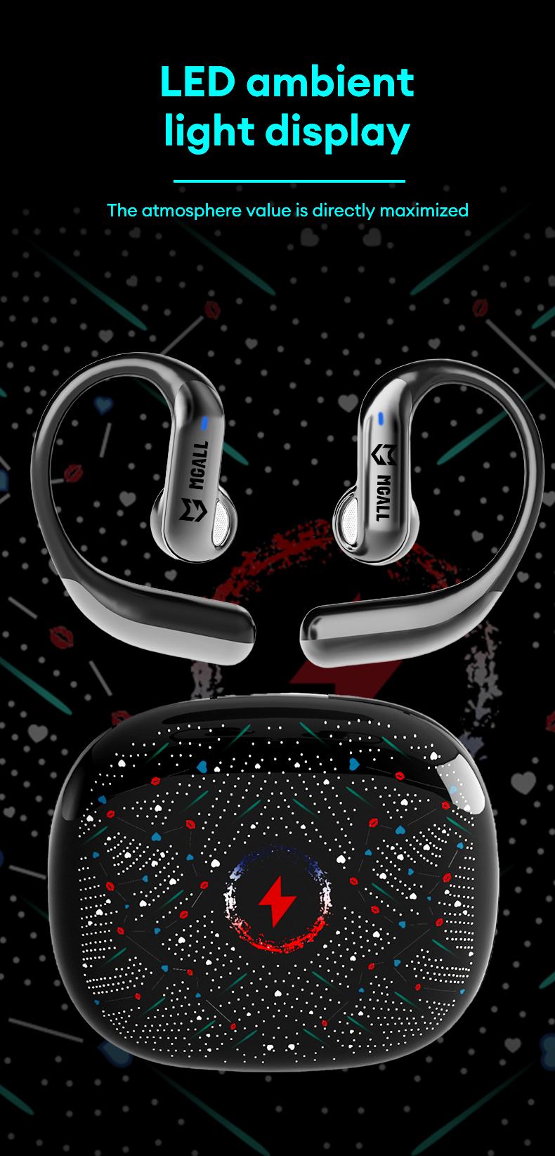 MGALL C16 Wireless Headphones Supports 169 Language Translation with 2025 Bluetooth 6.0 for Faster, Stable Connection & Low Power Use, LED Ambient Light, 360° Surround Sound, IPX5 Waterproof, Biomimetic Structure, Lightweight & Snug Fit