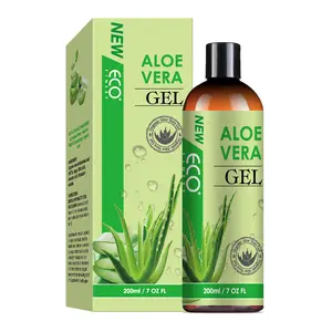 ECO ALOE VERA GEL Organic Aloe Vera Gel from freshly cut 100% Pure Aloe Soothing Hydrating for Face, Body, Scalp, & Hair