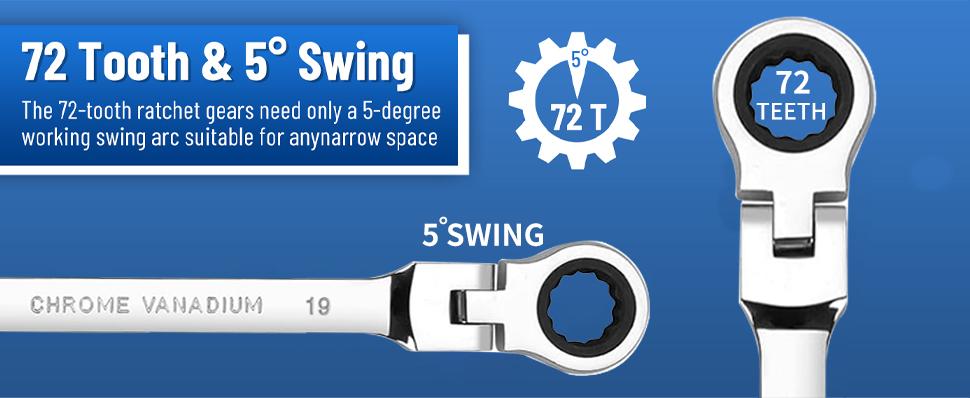 Ratcheting Wrench Set Flex Head, 12 Piece Metric Combination Ratchet Wrench kit, 8mm - 19mm Chrome Vanadium Steel Wrenches,Gift Ratcheting Wrench Set Flex Head, 12 Piece Metric Combination Ratchet Wrench kit, 8mm - 19mm Chrome Vanadium Steel Wrenches,Gift