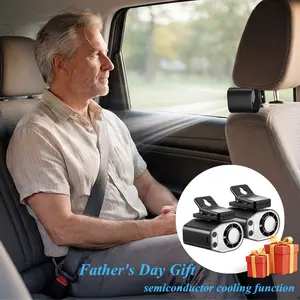 【Fathersdaygift】Car Fan Car Accessories JOYTUTUS 2026 Car Clip On Fan - 360° Rotation, 100 Speeds Adjustable, LED Display, USB Rechargeable, Wide Clamp, 16℃ Semi-Cooling, 20Hr 3000mAh Battery, Personal Summer Fan for Car Sunvisor Backseat Car Accessories